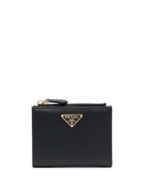 prada saffiano triangle leather wallet|authentic prada wallet.